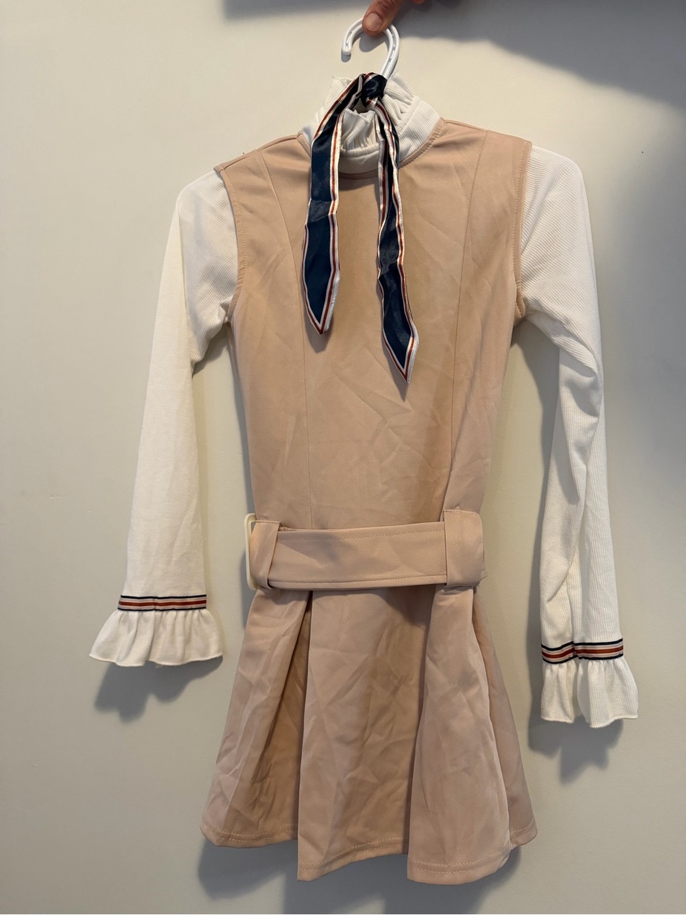 Kids Beige Sailor Dress Costume with White Sleeves